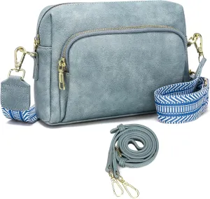 Small Crossbody Purses for Women, Vegan Leather Travel Crossbody Bags, Shoulder Handbags with Guitar Strap and Leather Strap