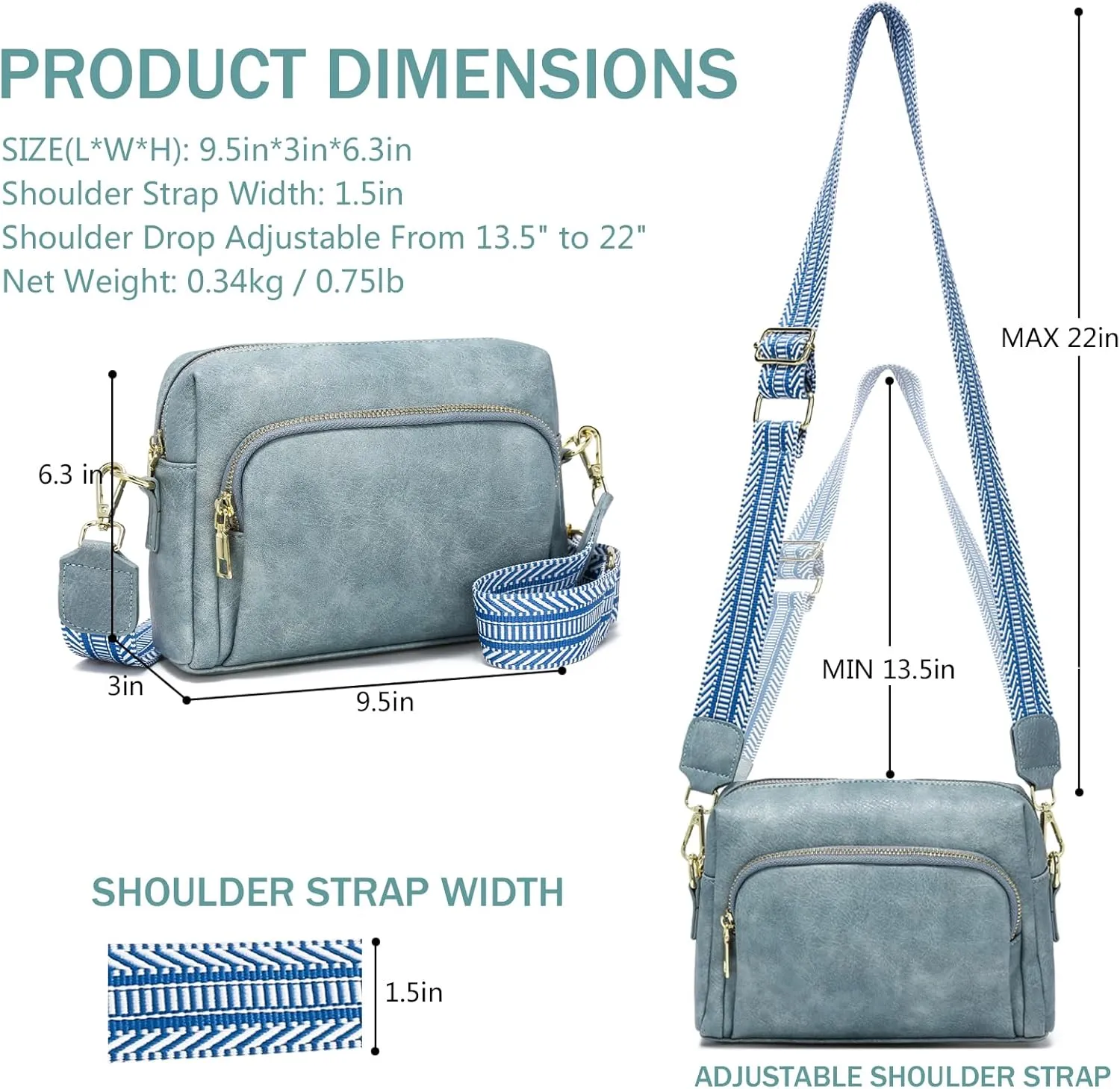 Small Crossbody Purses for Women, Vegan Leather Travel Crossbody Bags, Shoulder Handbags with Guitar Strap and Leather Strap