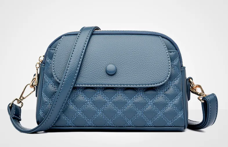 Small Diamond Stitched Leather Crossbody Bag