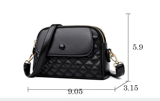 Small Diamond Stitched Leather Crossbody Bag
