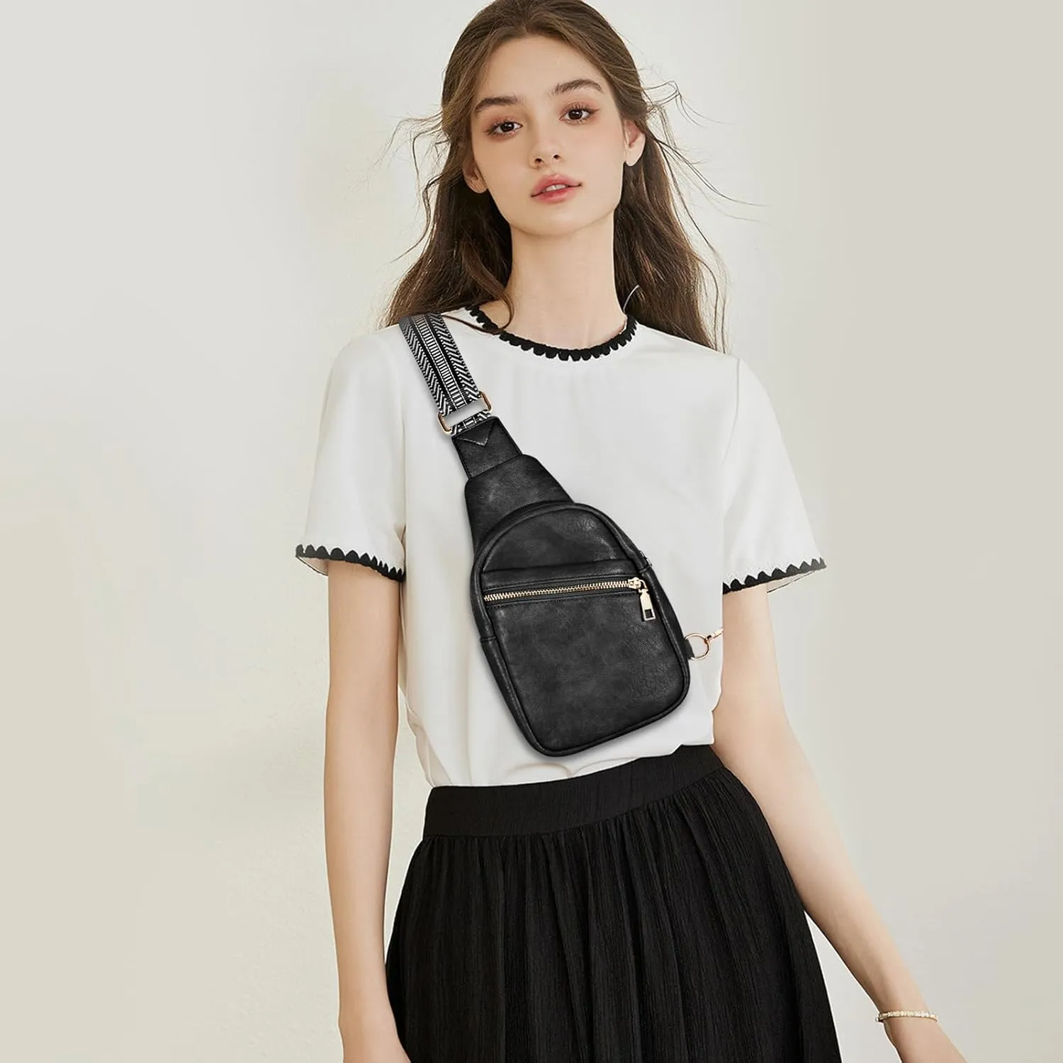 Small Sling Bag for Women - Vegan Leather Crossbody Purse with Fanny Pack Style for Women