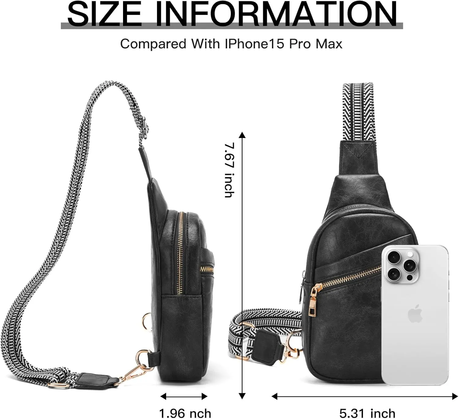 Small Sling Bag for Women - Vegan Leather Crossbody Purse with Fanny Pack Style for Women