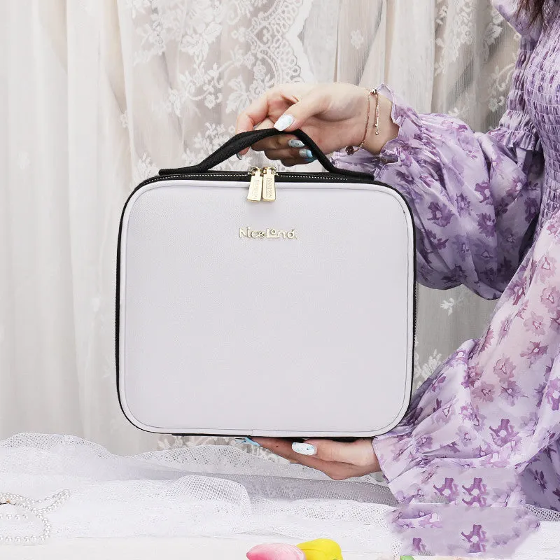 Smart LED Cosmetic Case With Mirror Cosmetic Makeup Travel Bag