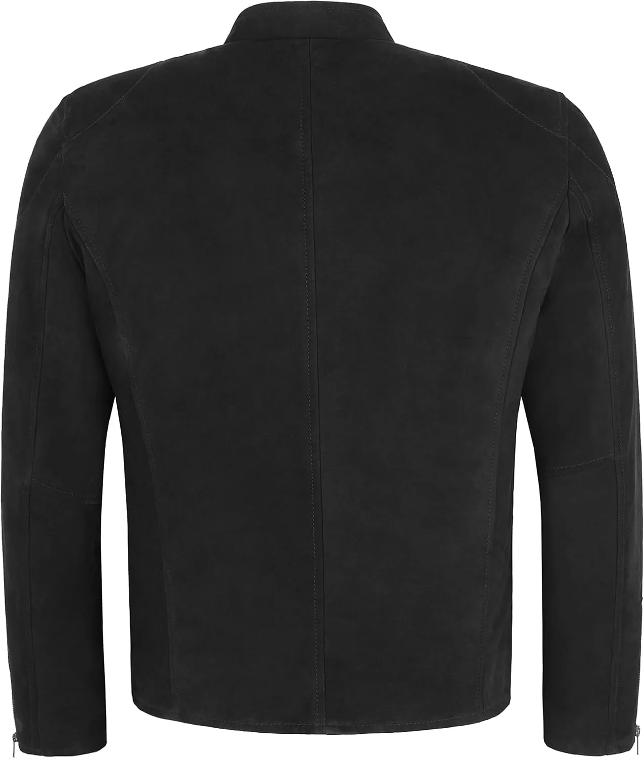 Smart Range Leather ALFERD RACER Men's Jacket Black Premium GOAT SUEDE LIGHT CLASSIC Fashion Jacket 8916