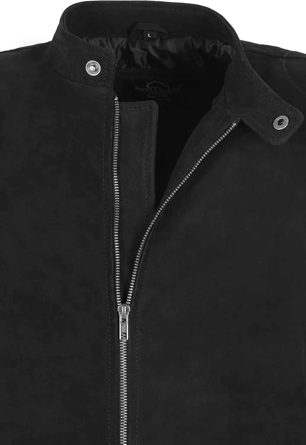 Smart Range Leather ALFERD RACER Men's Jacket Black Premium GOAT SUEDE LIGHT CLASSIC Fashion Jacket 8916