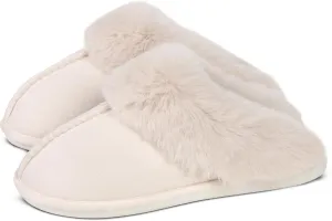 SNOWDROP Women's Memory Foam Slippers - Non-Slip Soft Warm Cozy Fluffy Fuzzy Faux Fur - Indoor Outdoor House Footwear
