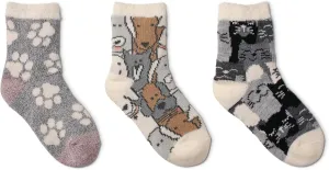 Sof Sole Unisex Kid's Youth Fireside Double-Layer Cozy Ultra-Warm Soft Giftable Multi-Pack Socks (3-Pairs)