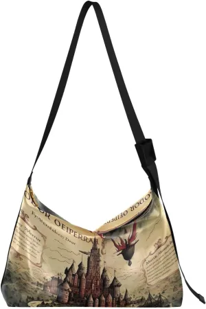 Space Large Leather Crossbody Bag, Shoulder Sling Bag for Men, Cross Body Leather Shoulder Bag