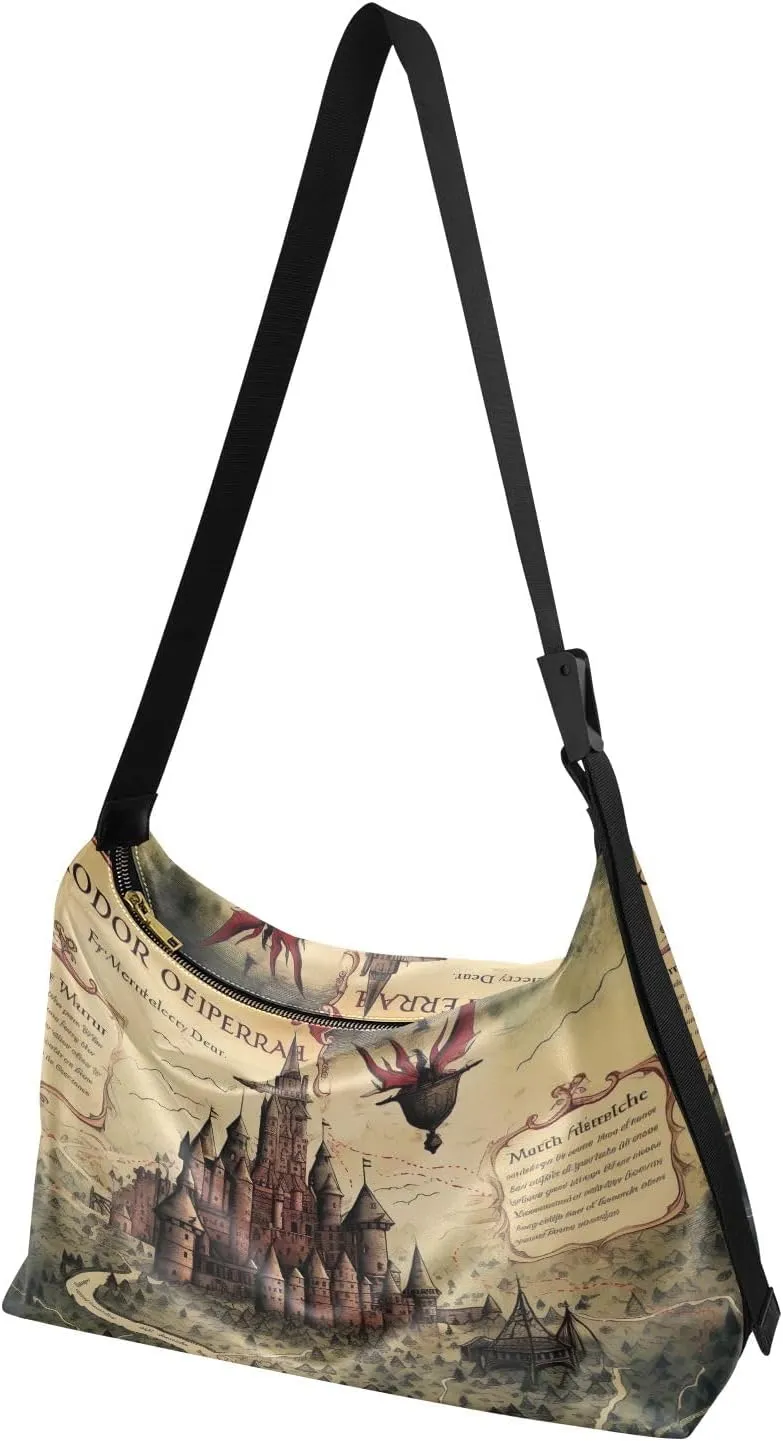 Space Large Leather Crossbody Bag, Shoulder Sling Bag for Men, Cross Body Leather Shoulder Bag