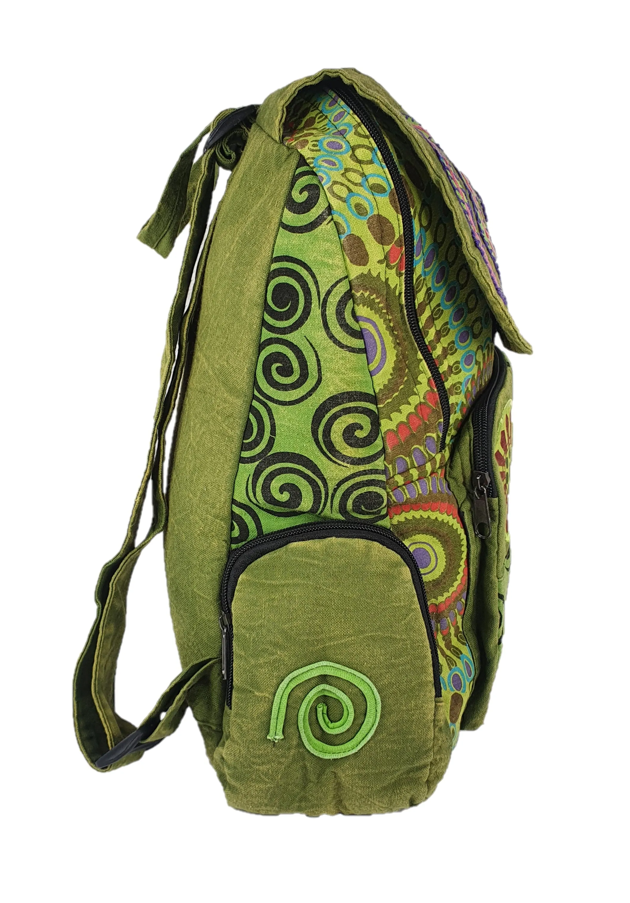 Spiral Stonewashed Patchwork Backpack