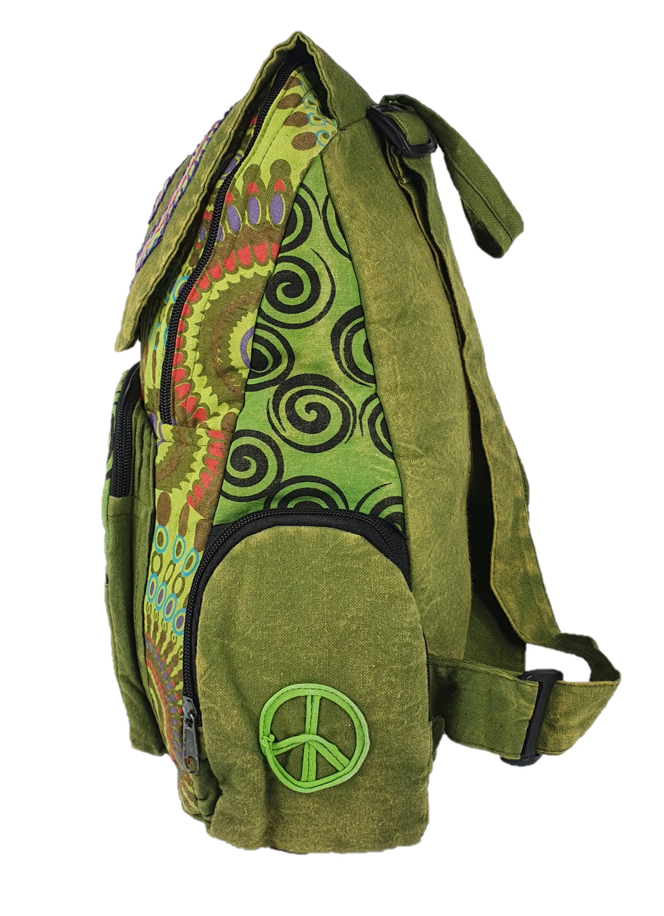 Spiral Stonewashed Patchwork Backpack