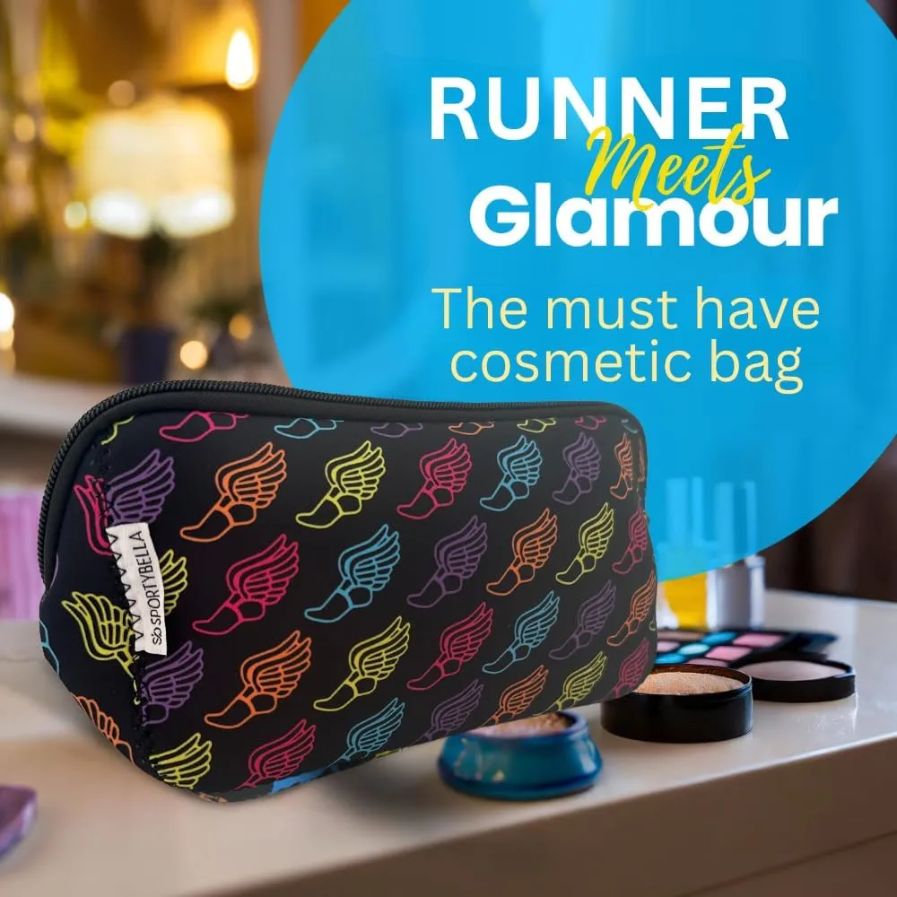 Sportybella Running Gifts For Women, Track & Field Cosmetic Bag, Runner Makeup Bag, Christmas & Birthday Gifts For Friend, Sister, Daughter, Teen, Travel Makeup, Track & Field Accessories