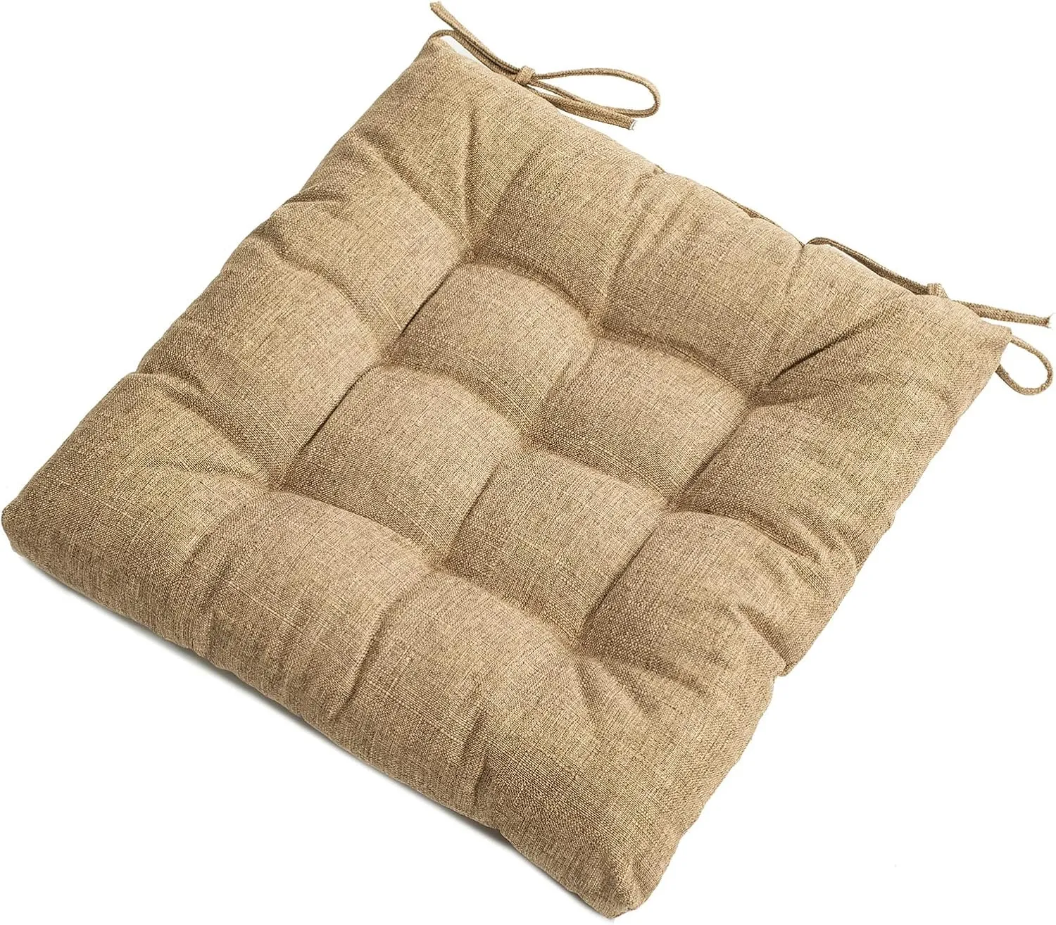 SQUARE MOON 4 Pack Chair Cushions, Seat Cushions, Chair Pads, Chair Mat for Indoor, Outdoor Dining Chair, Kitchen Chairs, Dining Room Chairs (16" × 16" × 4 Pack, Brown)