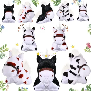 Stuffed Spotted Horse, 12 Pcs Assorted Toy Plushies, 3.2 Inch Mini Plush Animals Keychain Animal Party Favors with Detachable Chain for Christmas Farm Themed Birthday Party Supplies Classroom Awards