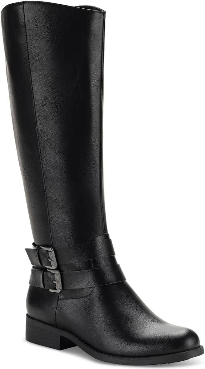 Style & Co. Womens Maliaa Faux Leather Riding Knee-High Boots