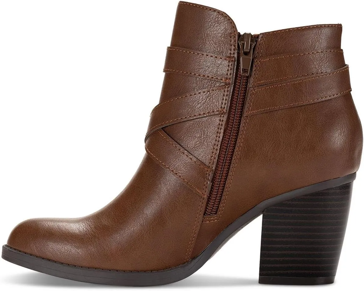 Style & Co. Womens Zetaa Strappy Faux Leather Ankle Boots