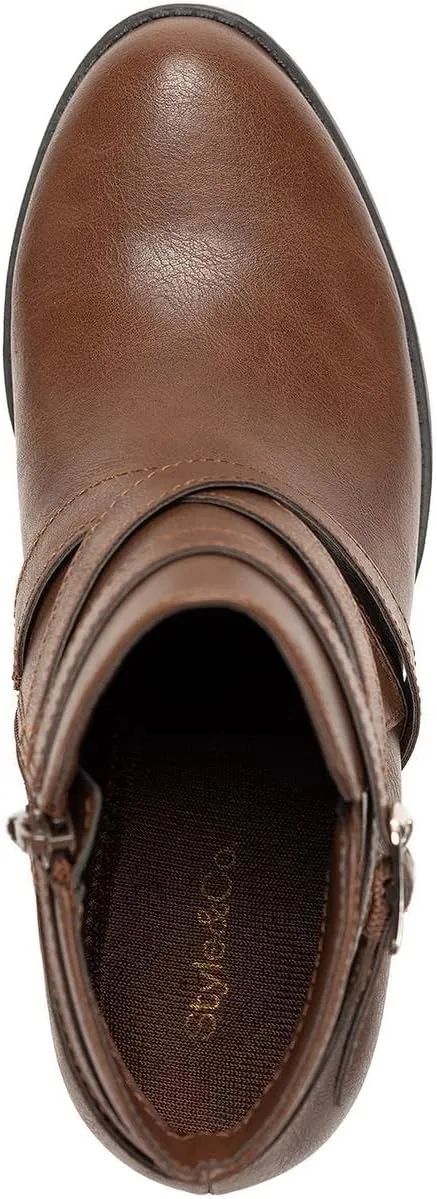 Style & Co. Womens Zetaa Strappy Faux Leather Ankle Boots
