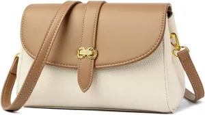 Stylish Small Crossbody Bag for Women - Leather Flap Purse & Handbag - Fashionable Shoulder Bag in Black