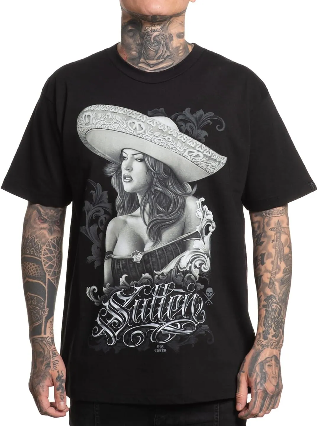 Sullen Men's Big Ceeze Artist Series Tattoo Lifestyle Graphic Premium Short Sleeve Heavy Weight Tee