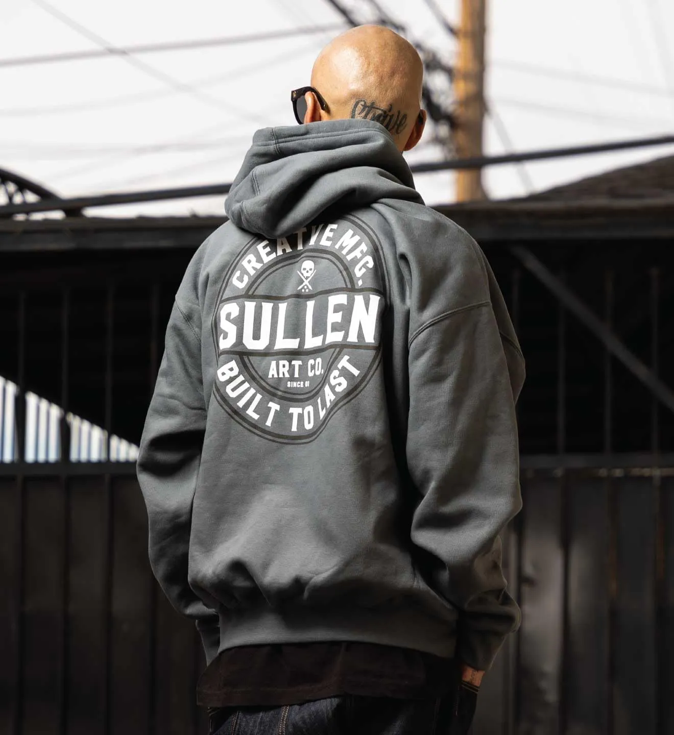 Sullen Men's Creative Corp Tattoo Lifestyle Graphic Long Sleeve Pullover Hooded Fleece Sweatshirt