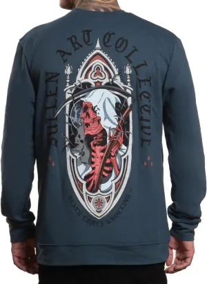 Sullen Men's Death Knocking Tattoo Lifestyle Graphic Long Sleeve Crew Neck Sweatshirt