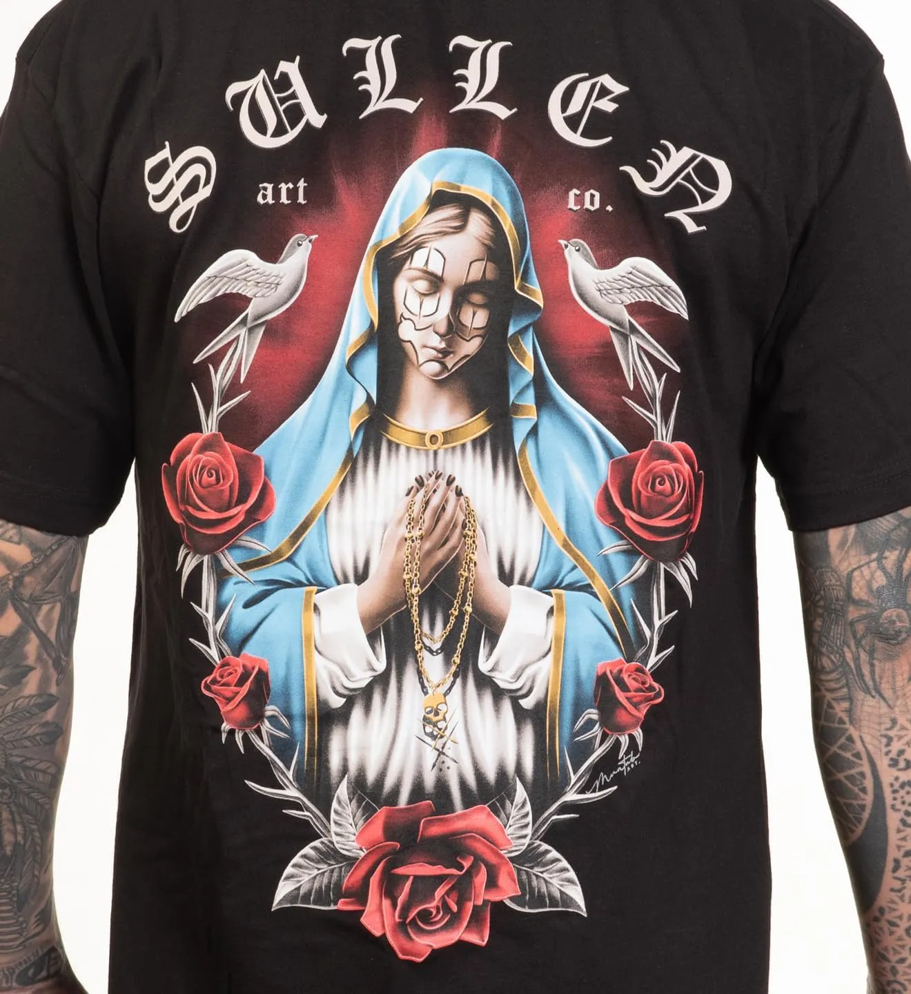 Sullen Men's Divinity Tattoo Lifestyle Graphic Artist Series Standard Short Sleeve Tee Black