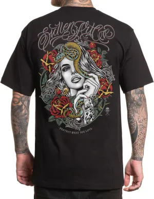 Sullen Men's Fatal Beauty Tattoo Lifestyle Graphic Standard Short Sleeve Tee Black