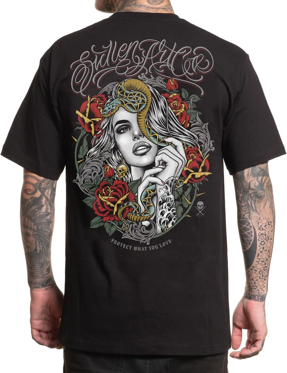 Sullen Men's Fatal Beauty Tattoo Lifestyle Graphic Standard Short Sleeve Tee Black