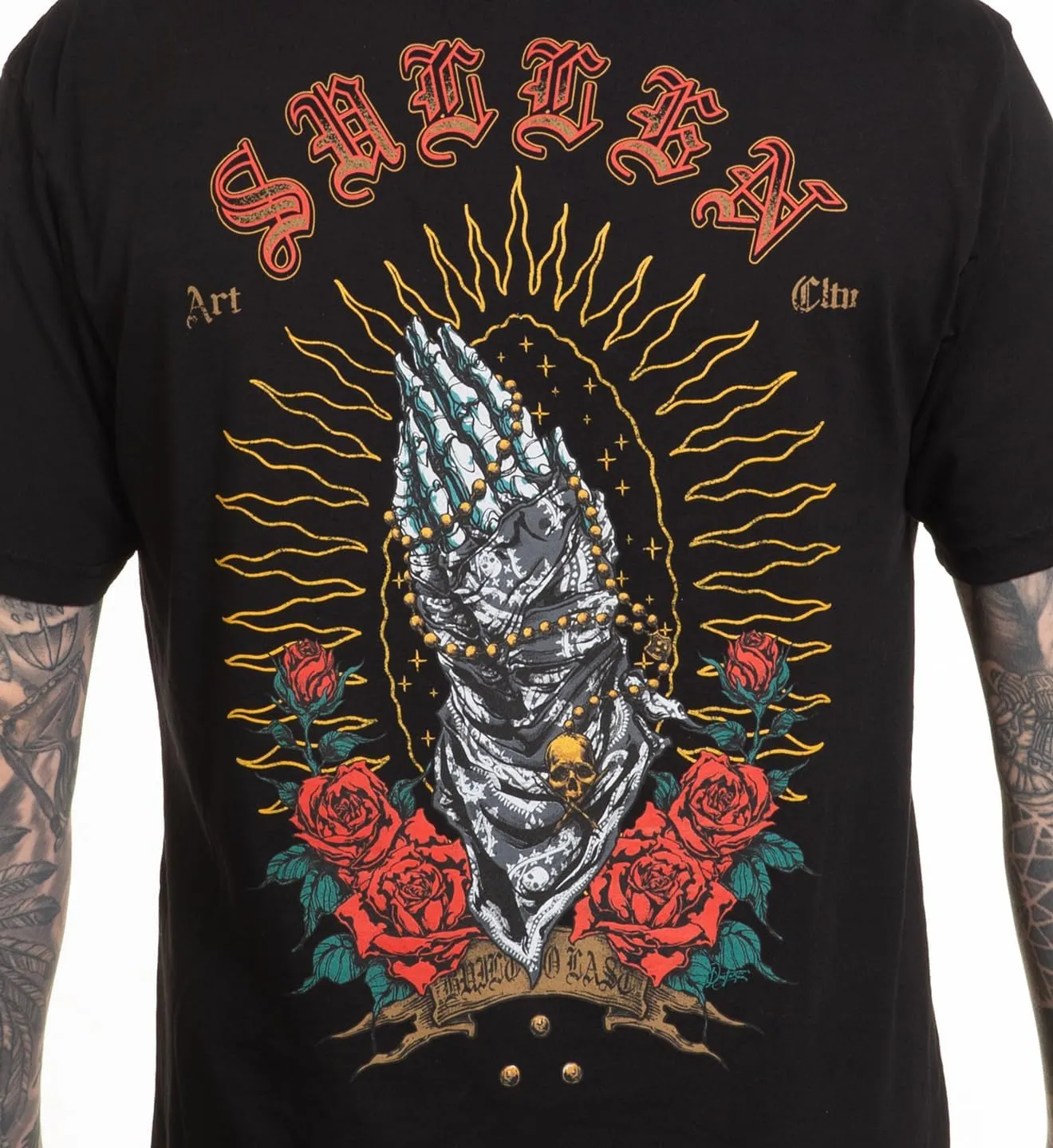 Sullen Men's Forgive Me Tattoo Lifestyle Graphic Premium Short Sleeve Tee Black