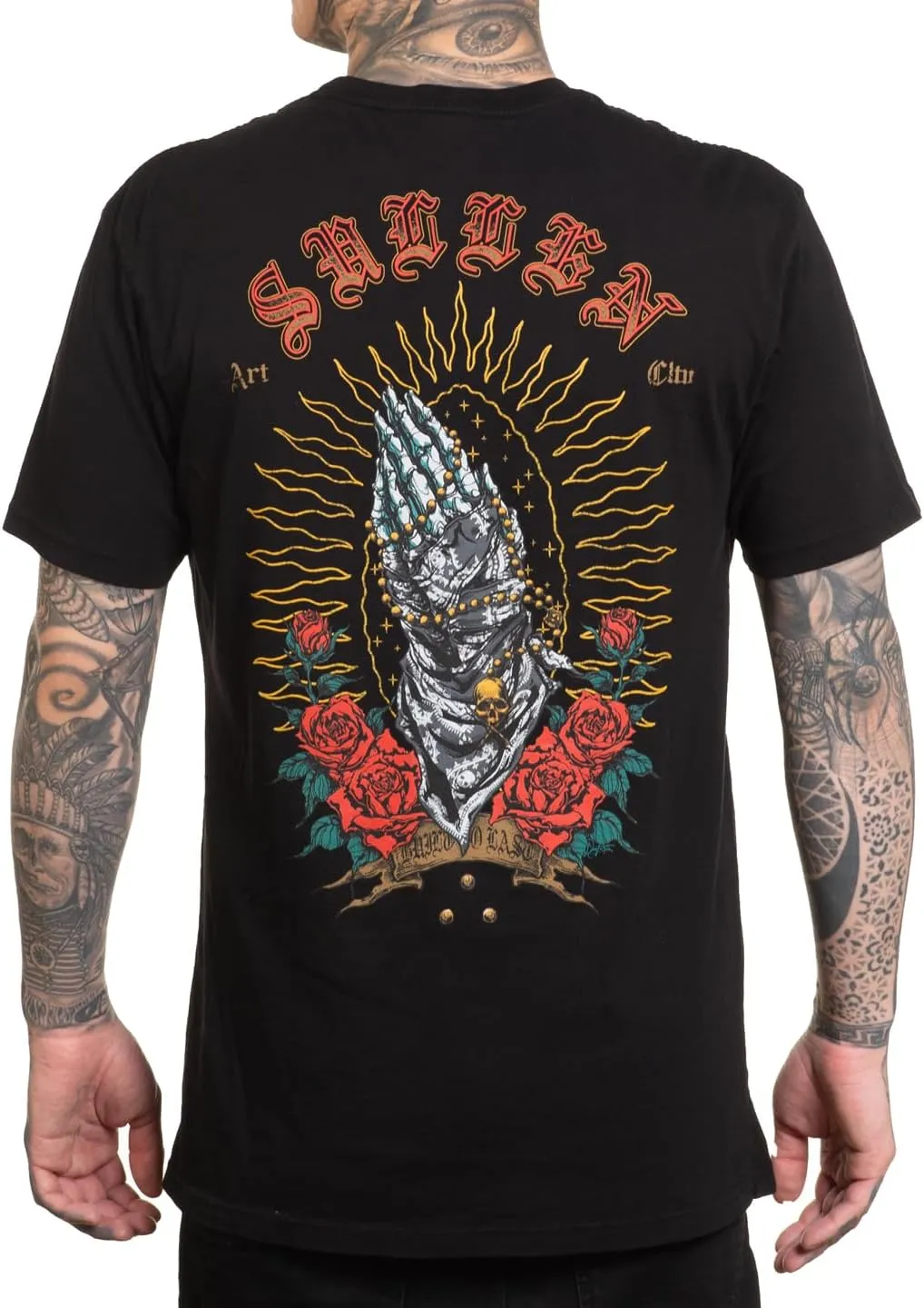 Sullen Men's Forgive Me Tattoo Lifestyle Graphic Premium Short Sleeve Tee Black