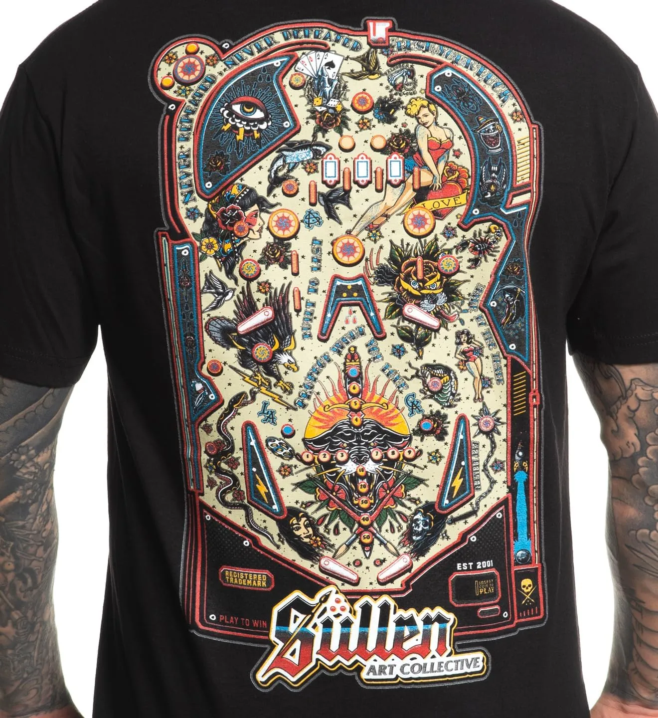 Sullen Men's Play to Win Tattoo Lifestyle Graphic Bar Games Capsule Standard Short Sleeve Tee