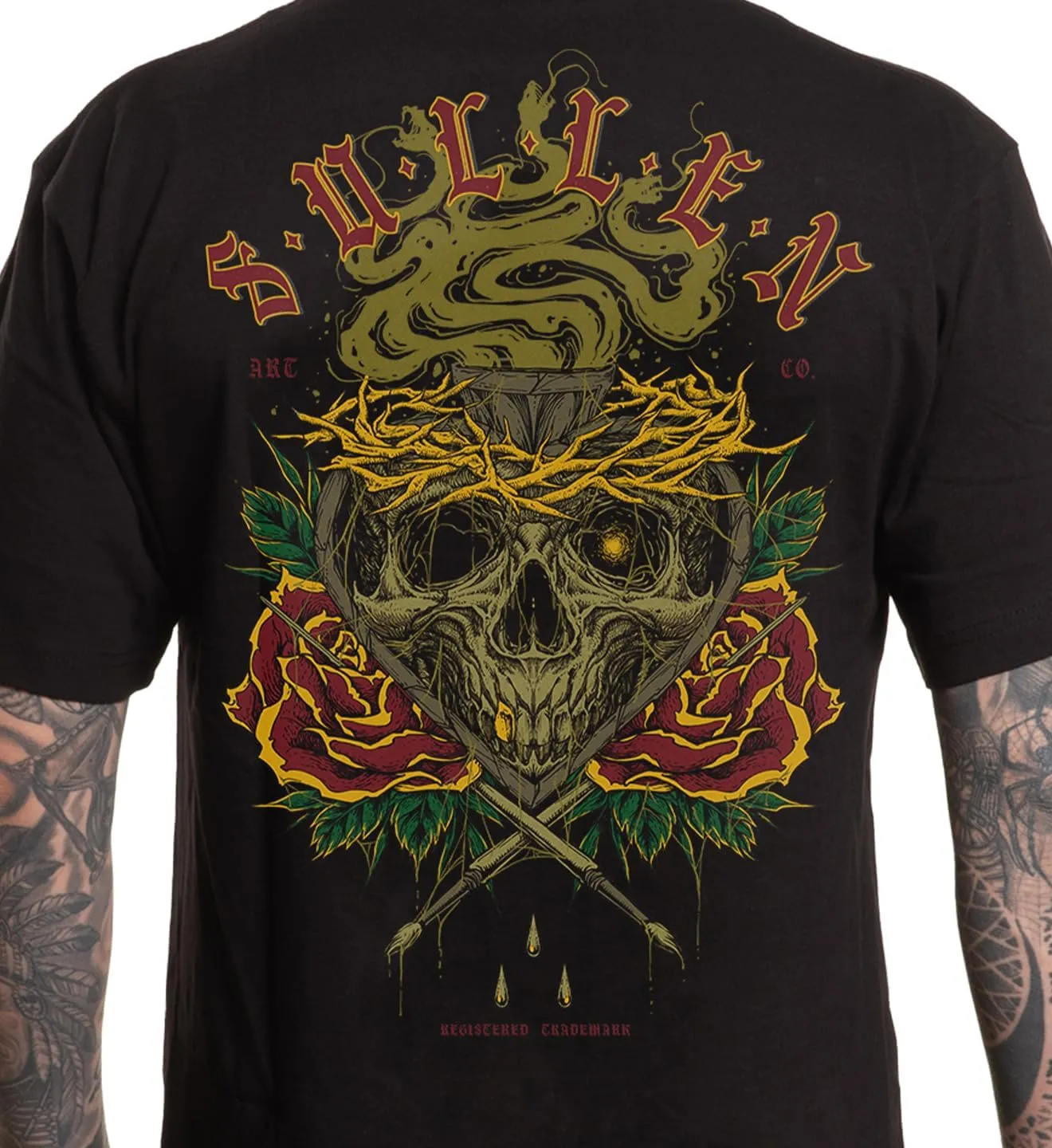 Sullen Men's Sanctified Tattoo Lifestyle Graphic Standard Short Sleeve Tee Black