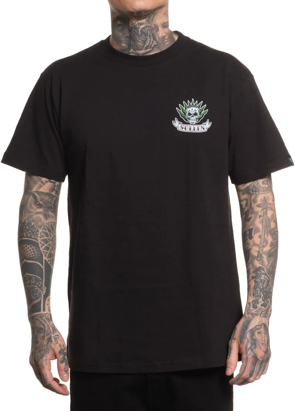 Sullen Men's Sombrero Chica Cinco De Mayo Capsule Tattoo Lifestyle Graphic Standard Short Sleeve Tee Black