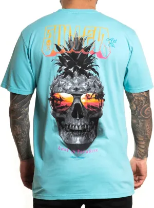 Sullen Pineapple Paradise Tattoo Lifestyle Graphic Short Sleeve Premium Tee Pink