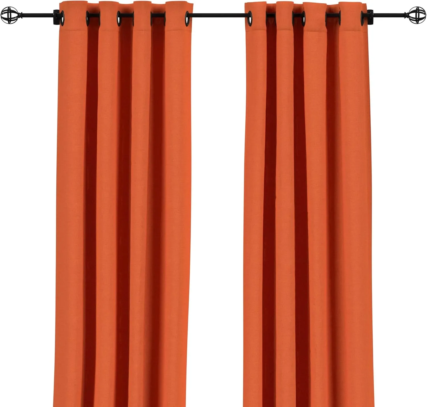 Sunbrella Spectrum Cayenne Outdoor Curtain with Dark Gunmetal Grommets 50 in. Wide x 108 in. Long