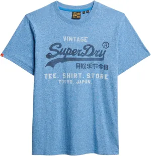 Superdry Men's Vintage Logo Classic Relaxed T-Shirt, Fresh Blue Grit
