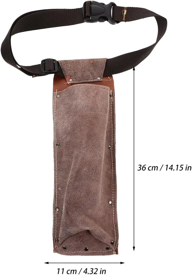 SUPVOX Leather Welding Rod Bag - Pu Leather Holder, Brown Welding Tools Storage Bag with Multiple Compartments for Welders, Home Use, and Workshops