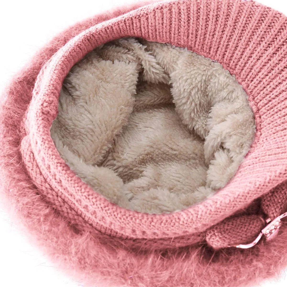 Surblue Lady Knit Newsboy Cap Beret Hats s Crystal Bow Angora Plush Winter Beanie Crochet