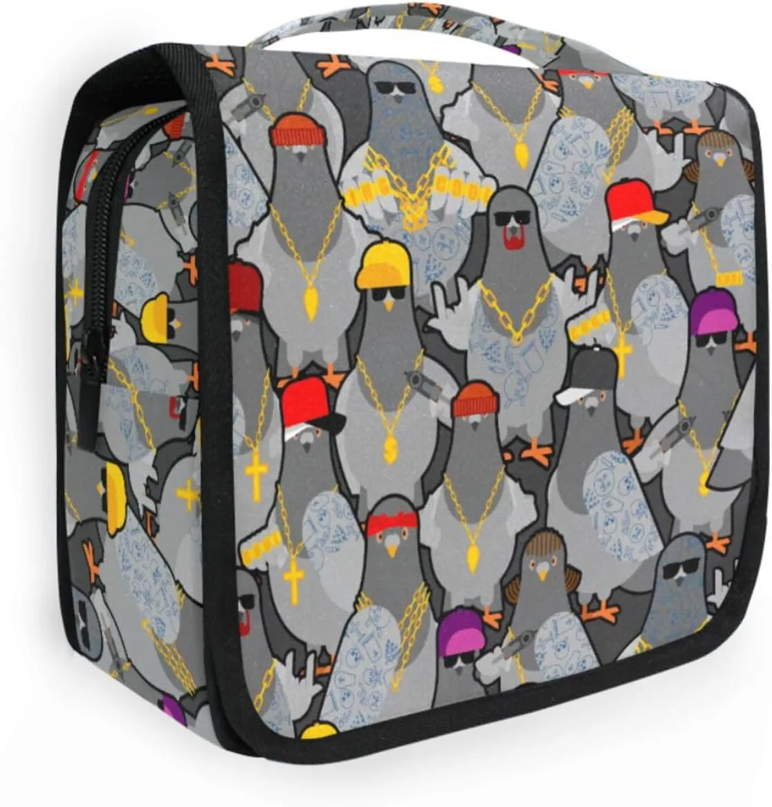 susiyo Hanging Travel Toiletry Bag Pigeon Gangster Gang Cosmetic Makeup Bag Portable Cosmetic Pouch Waterproof Shower Bag Travel Organizer Case for Women Girls