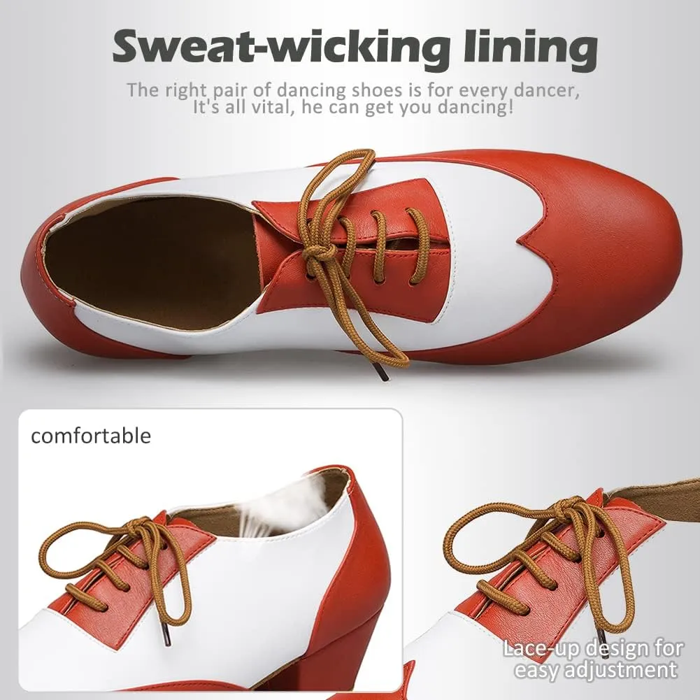 SWDZM Men's Leather Dance Shoes Standard Latin Ballroom Tango Modern Professional Practice Dance Shoes