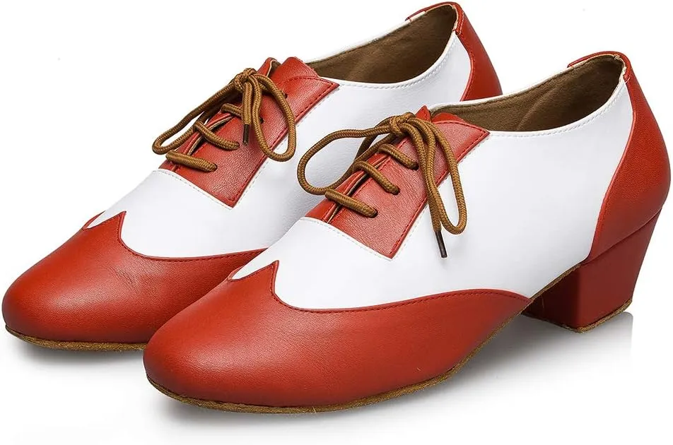 SWDZM Men's Leather Dance Shoes Standard Latin Ballroom Tango Modern Professional Practice Dance Shoes