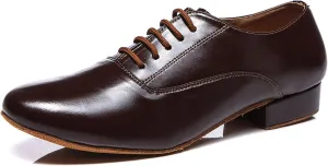 SWDZM Men's Leather Dance Shoes Standard Latin Ballroom Tango Modern Professional Practice Dance Shoes