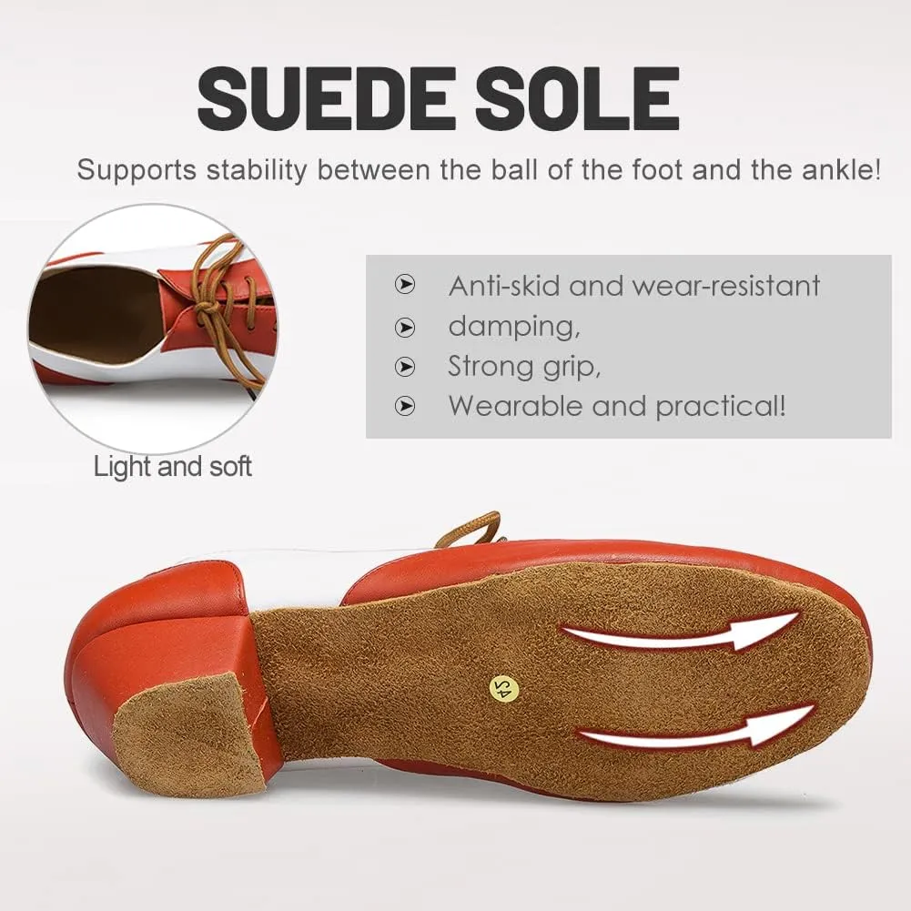 SWDZM Men's Leather Dance Shoes Standard Latin Ballroom Tango Modern Professional Practice Dance Shoes