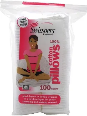 Swisspers Premium Cotton Squares Pillows 100 ea (Pack of 7)