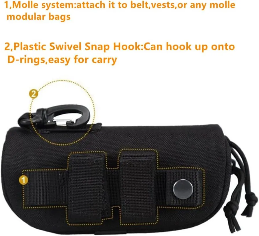 Tactical MOLLE Glasses Case Shockproof Protective Box Portable Eyeglasses Cases Eyewear With Belt Clip