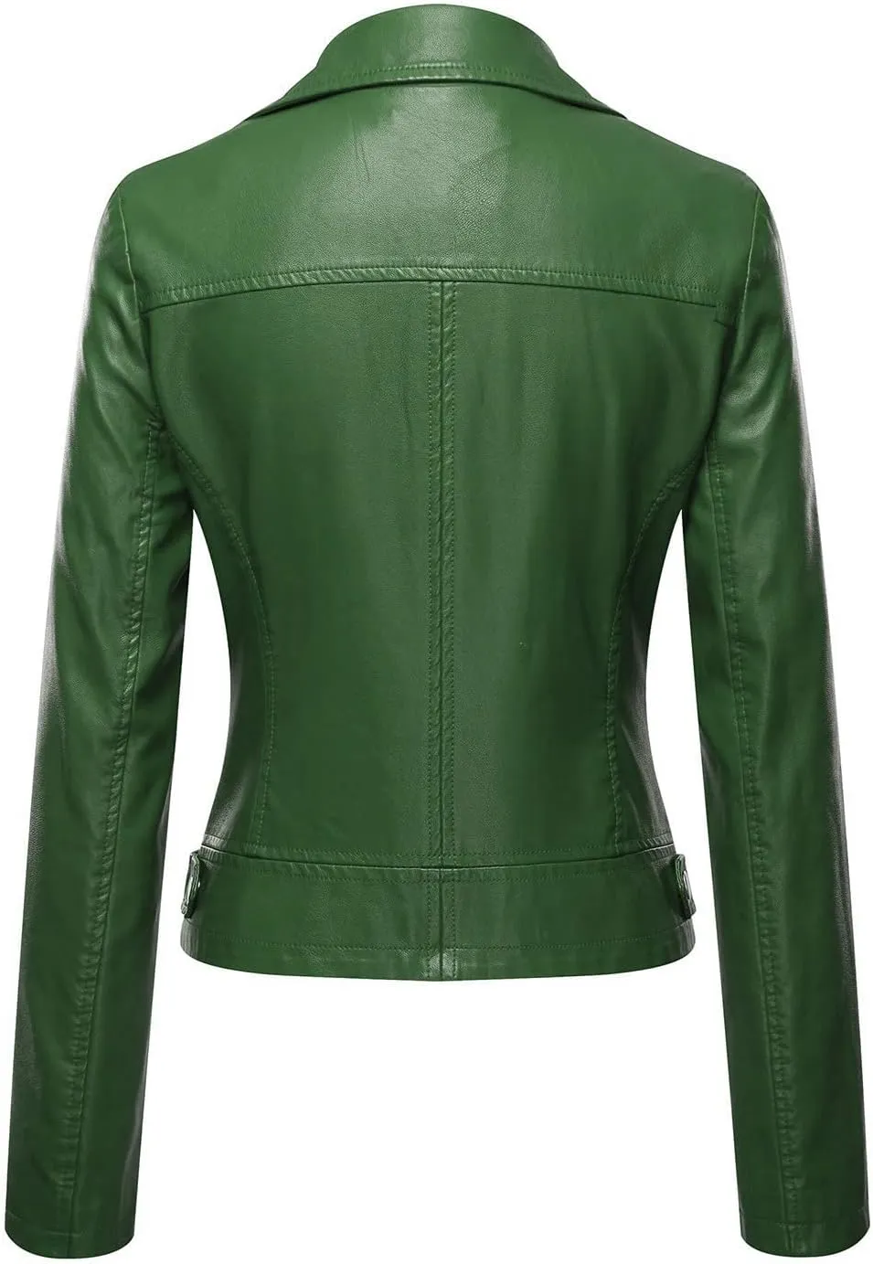 Tanming Women's Faux Leather Moto Biker Short Coat Jacket