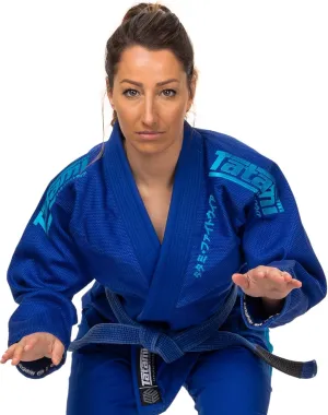 Tatami Fightwear Women's Estilo Black Label BJJ Gi - Gray/Blue