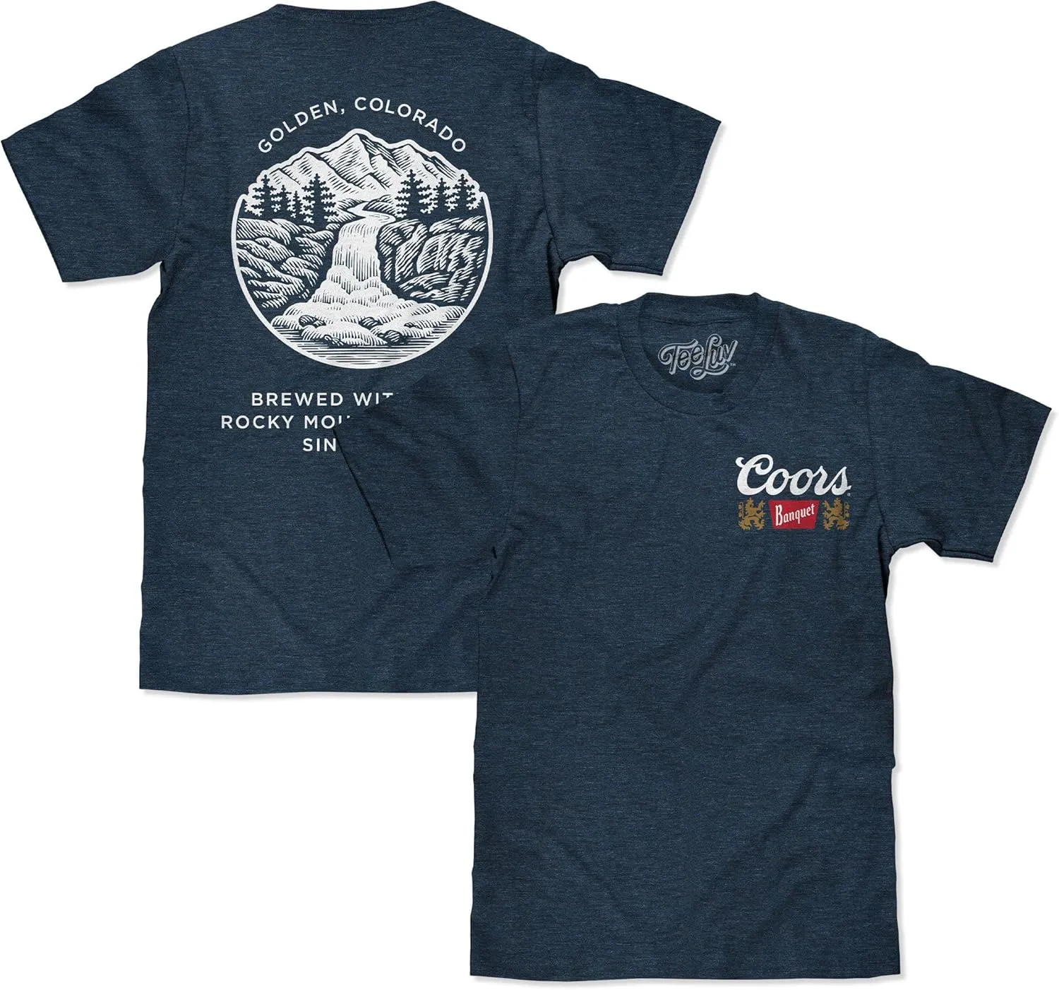 Tee Luv Men's Coors Banquet Shirt - Golden Colorado Front and Back Beer Shirt