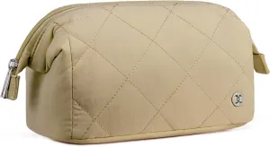 Telena Puffer Makeup Bags for Women, Nylon Puffy Padded Make Up Bags for Women Makeup Organizer Case, Wide-open Makeup Pouch Travel Essentials