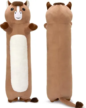 Tezituor 43 Inch Giant Horse Stuffed Animal, Soft Long Stuffed Horse Boby Plush Pillow, Large Stuffed Pony Plush Gift for Boys Girls